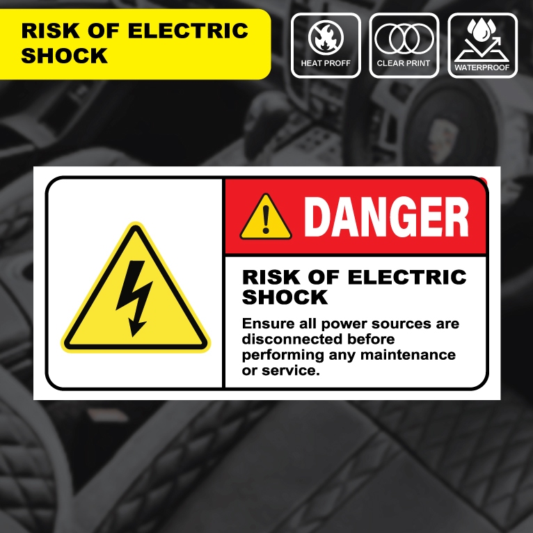 STICKER Risk of Electric Shock / Safety Sticker / Warning Caution ...