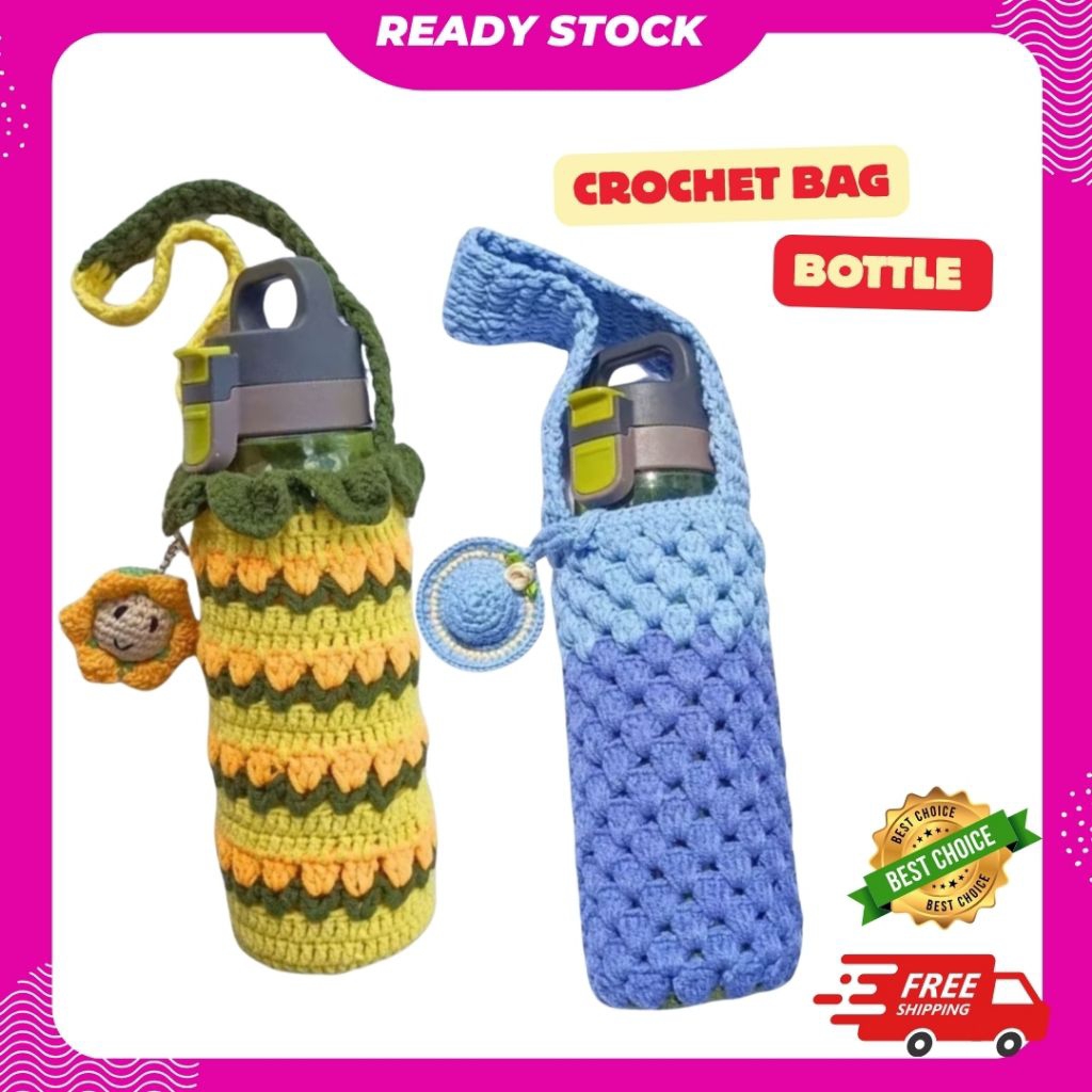 CROCHET BOTTLE BAG | BEG BOTOL AIR | TUMBLER | SARUNG BOTOL KAIT ...