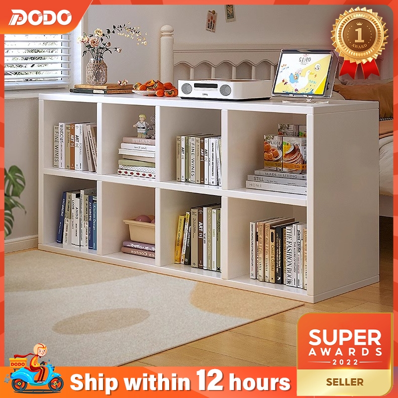 Multipurpose Grid Rack DIY Bookshelf Wooden Book Storage Bookcase ...