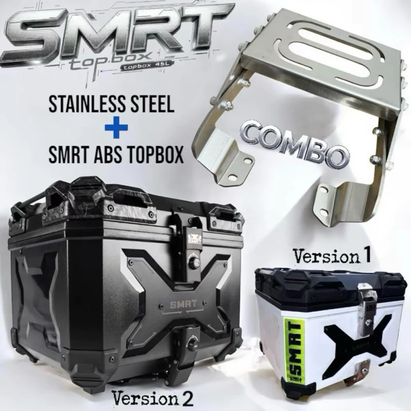 Combo Set SMRT ABS Topbox 45L with PARAM Heavy Duty Stainless Steel ...
