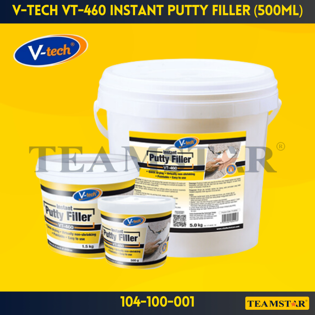 TEAMSTAR V-TECH VT-460 Instant Putty Filler White (500G) | Shopee Malaysia