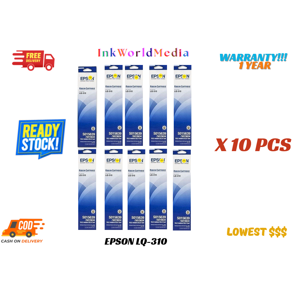 Epson Ribbon LQ-310 Ribbon x 10 pcs ( 10 in 1) EPS SO15639 / SO15634 ...