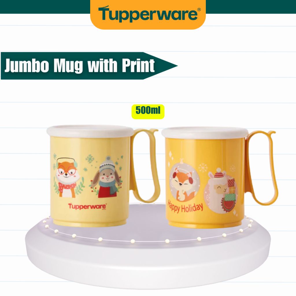 Tupperware Jumbo Mug With Print 500ml | Cawan Besar | Mug Plastik | BPA ...