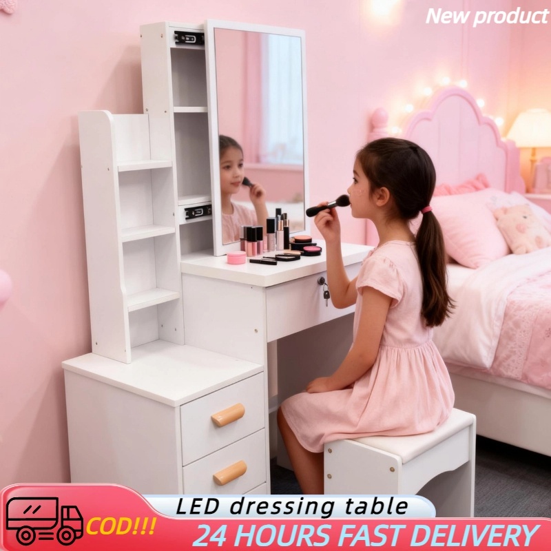 Meja Rias LED Model Baru | Ruang Penyimpanan Besar | Meja Rias Mini ...
