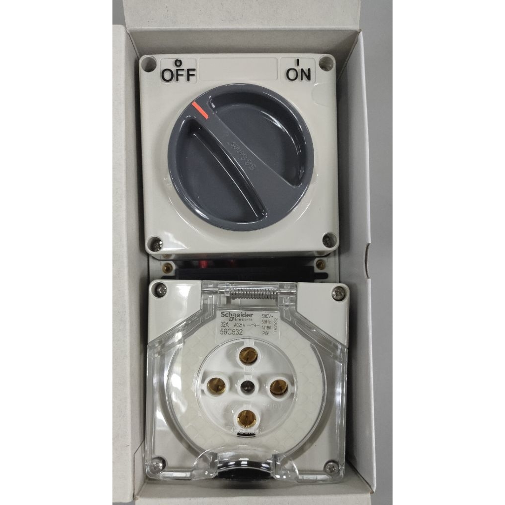 Schneider S56C532GY 32A 5PIN combination switched socket | Shopee Malaysia