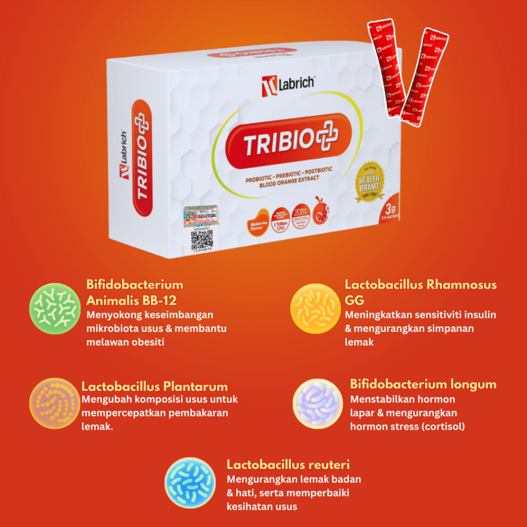 LABRICH PROBIOTIC [ TRIBIO GABUNGAN PRO + PRE + POST WITH BLOOD ORANGE ...
