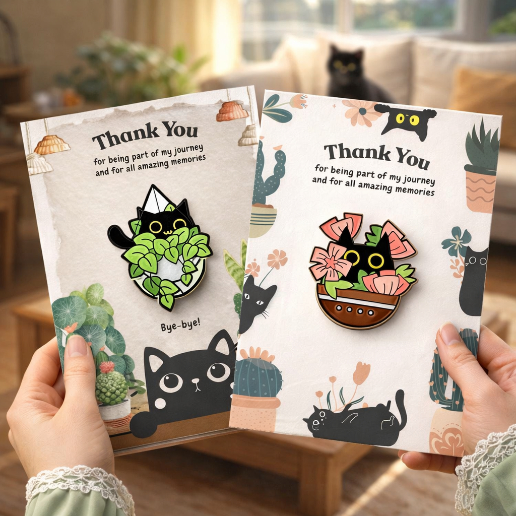 CAT ENAMEL PIN GIFT / FAREWELL / DOORGIFT / RESIGN / BIRTHDAY, AKIKAH ...