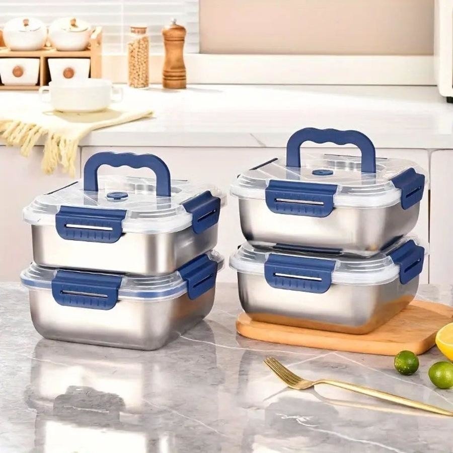 Stainless Steel Large Capacity Seal Lunch Box wiht Lid for Fruit Salad ...