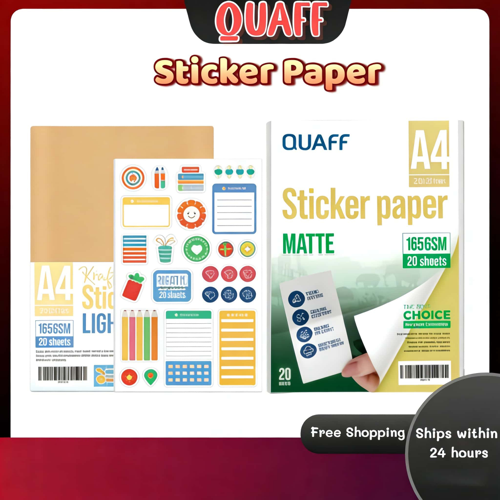 QUAFF 165gsm A4 Kraft Sticker Paper Matte/Light | Printable DIY Craft ...