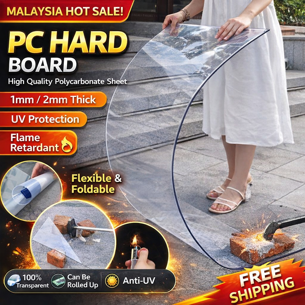 PC Flat Transparent Roof / Atap Cerah Lutsinar Rata 1mm 2mm ...