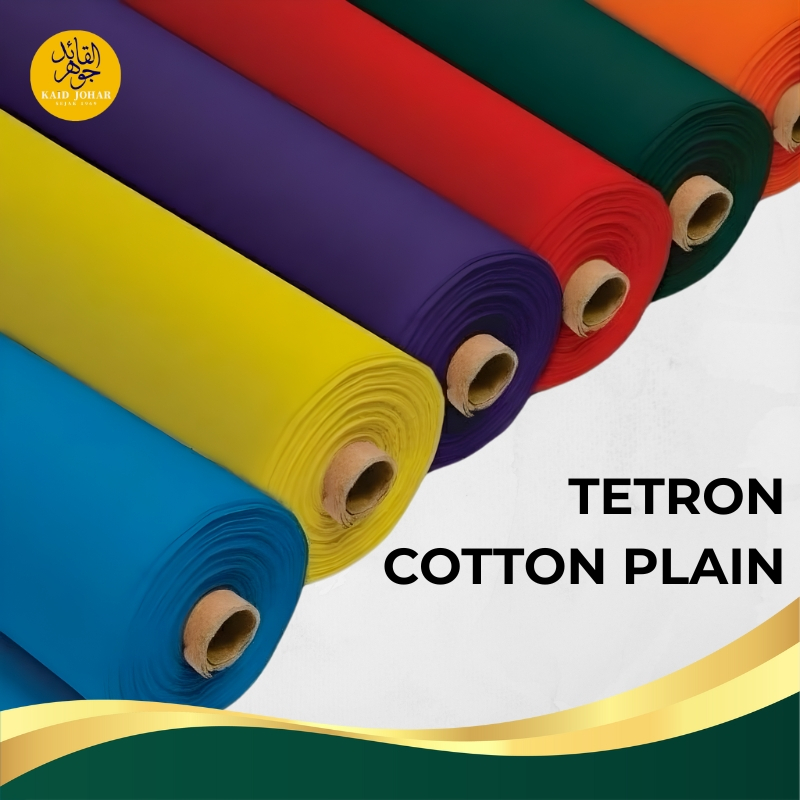 Kain TC Tetron Cotton Plain Bidang 45 Inci | Cotton Poplin Kosong ...