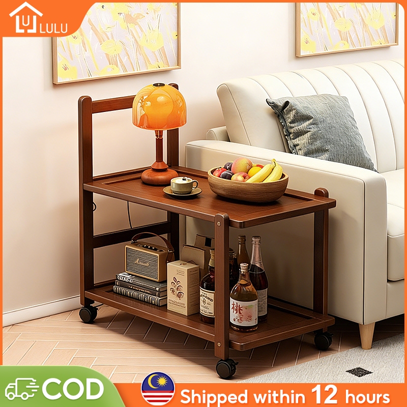 LULU Storage Rack Shelf Rack With Wheels Bamboo Kitchen Rack Moving ...