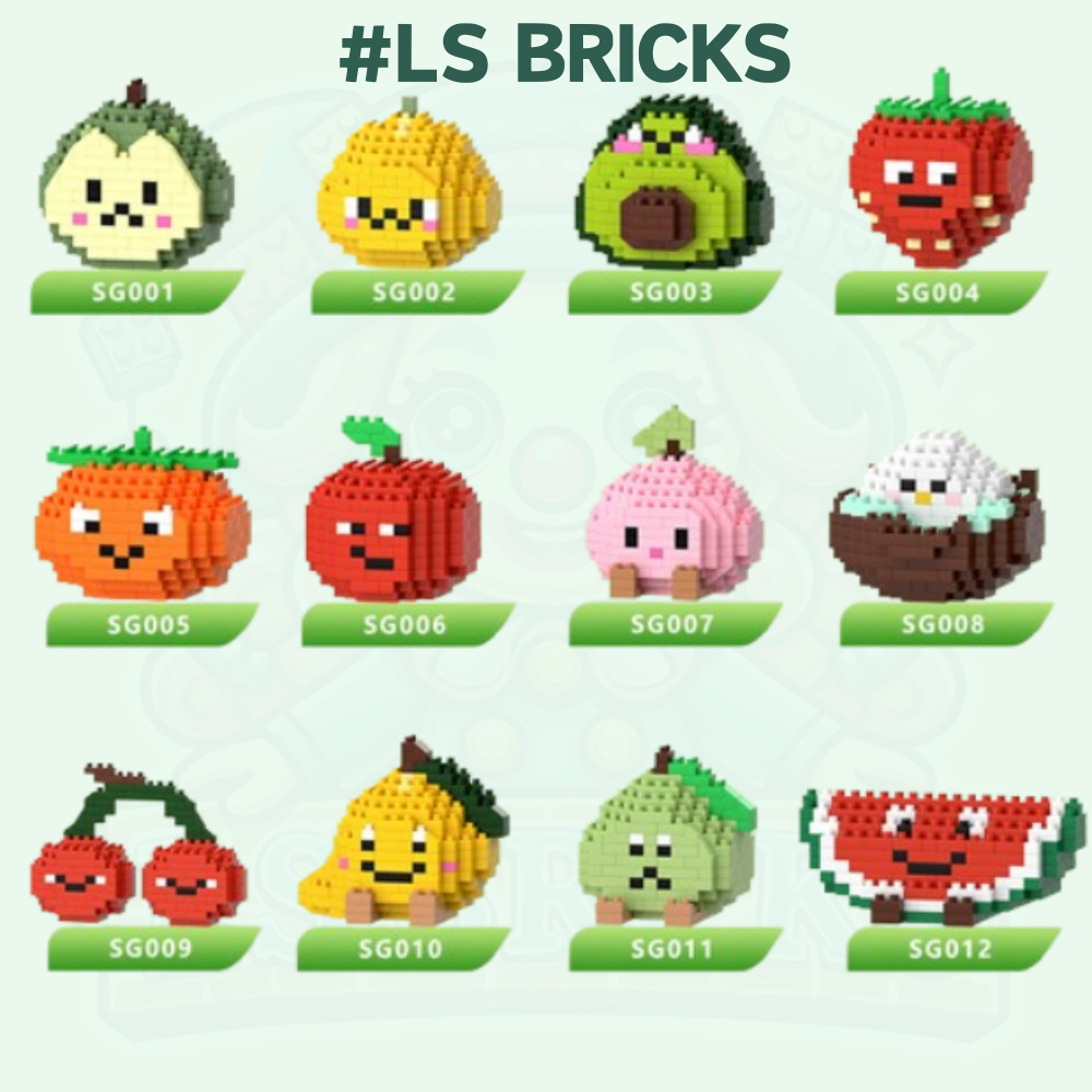 All New LS BRICKS Mini Fruit Micro Block Figure DIY Cute Collectible ...