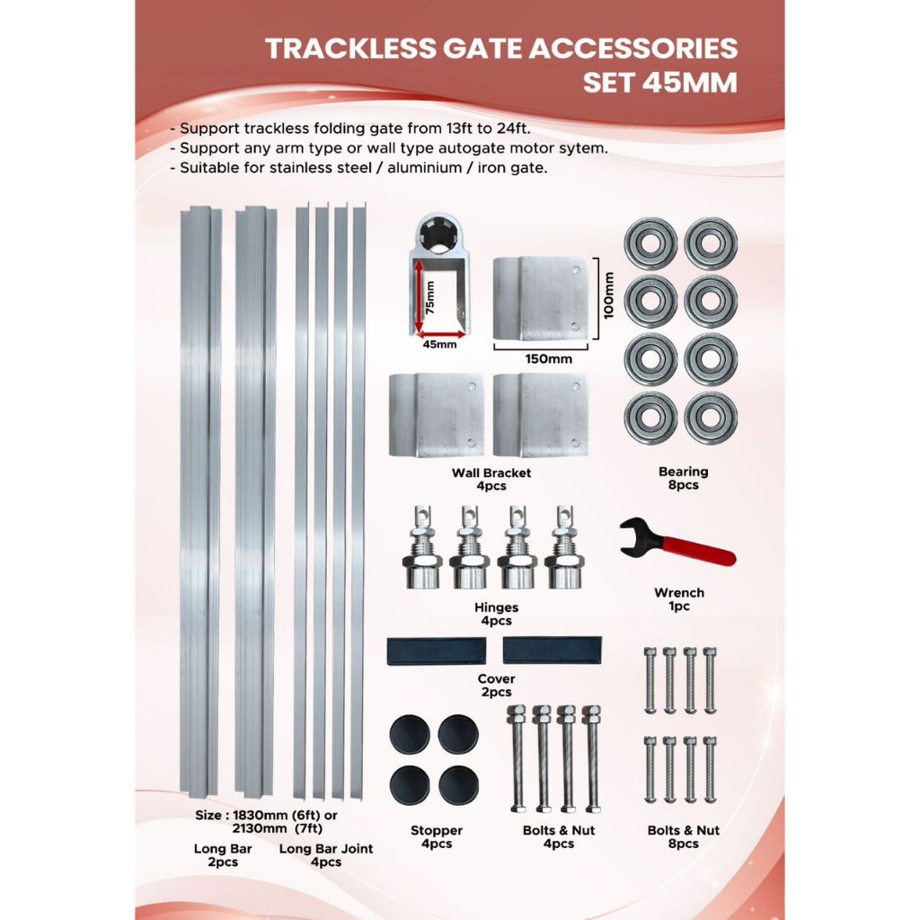 TRACKLESS GATE ACCESSORIES SET | Shopee Malaysia
