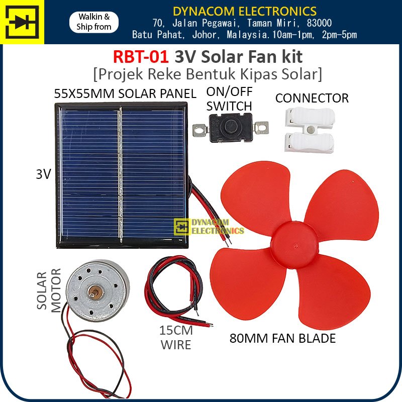 RBT-01 Solar Fan Kit DIY Solar Project [Projek RBT Kipas Solar ...