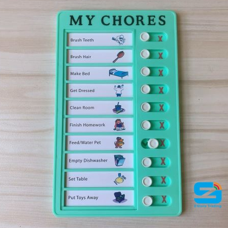 My Chores - Lot De 2 Tableaux Mémo Tâches Réutilisables Pour Enfants Et Famille