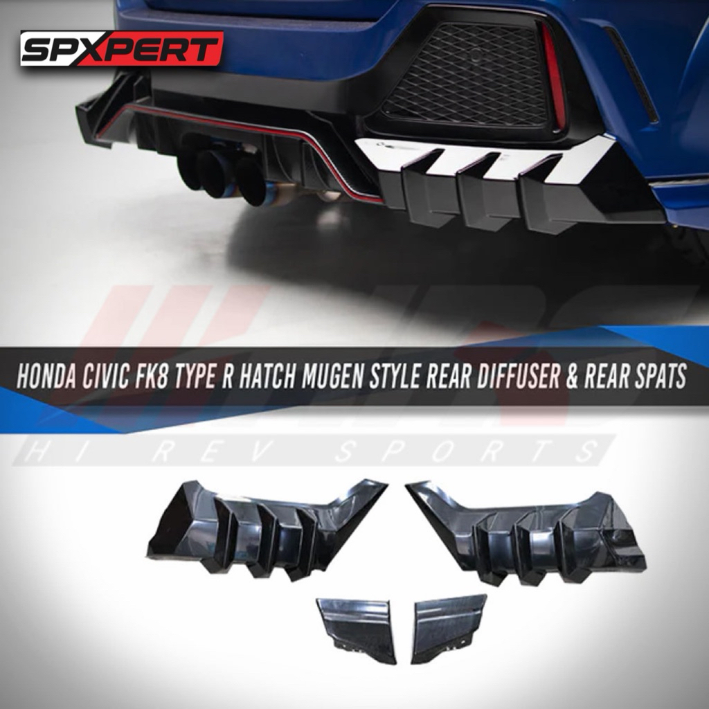 Honda civic FK7 Hatchback rear diffuser for type R HD33-BK48 | Shopee ...