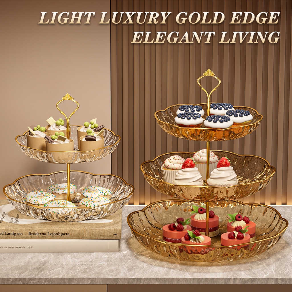 【3 Tier】Bugu Luxury Multi-layer Fruit Tray Afternoon Tea Dessert ...