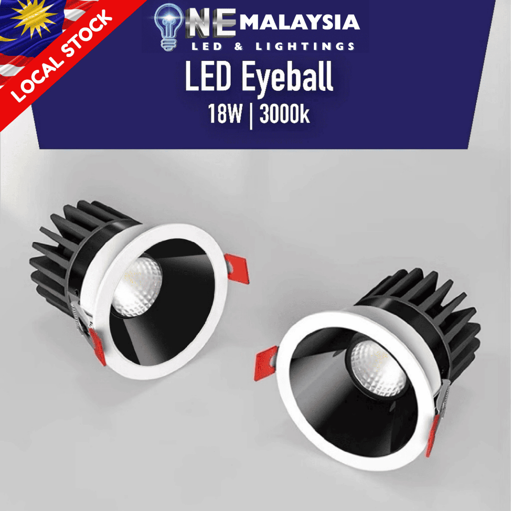18W LED Recessed Eyeball 3000K WARM WHITE LED Spotlight LED BULB ...