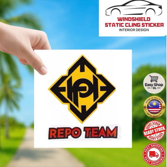 Windshield Sticker REPO TEAM Car Sticker Tampal Dalam Cermin Kereta ...