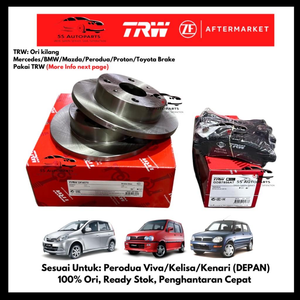 TRW Perodua Viva / Kelisa / Kenari Front (Depan) Disc Rotor (Single ...