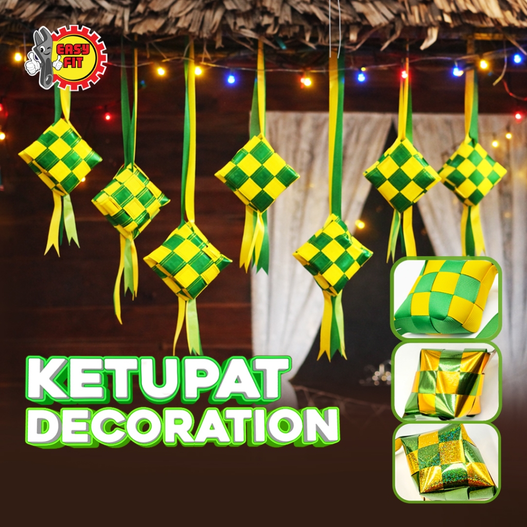 Ketupat Hiasan Riben Raya handmade / Riben Ketupat For Raya decoration ...
