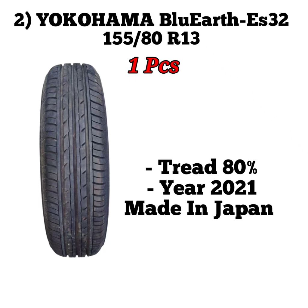 激安❗️❗️YOKOHAMA   155/80R13 🇯🇵🇯🇵 155/80 R13 Tyre / Tire / Tayar YOKOHAMA BluEarth-Es32