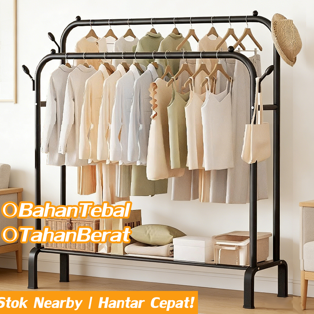 Standing Clothes Rack-Rak Baju Kaki Berkualiti Tinggi Lipat Bertiang ...