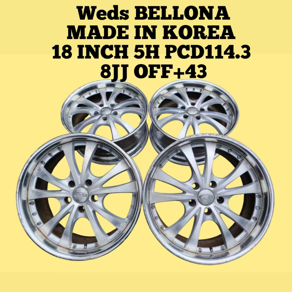 Weds BELLONA Sport Rim 18 Inch 5H PCD114.3 8JJ OFF+43 For Estima