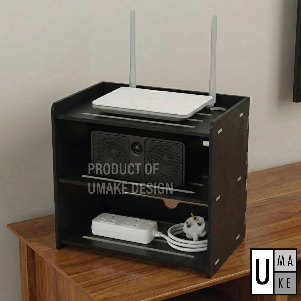 WiFi Router Storage Rack Box (2 / 3 Layer) Rak Letak Modem Wifi TV Box ...