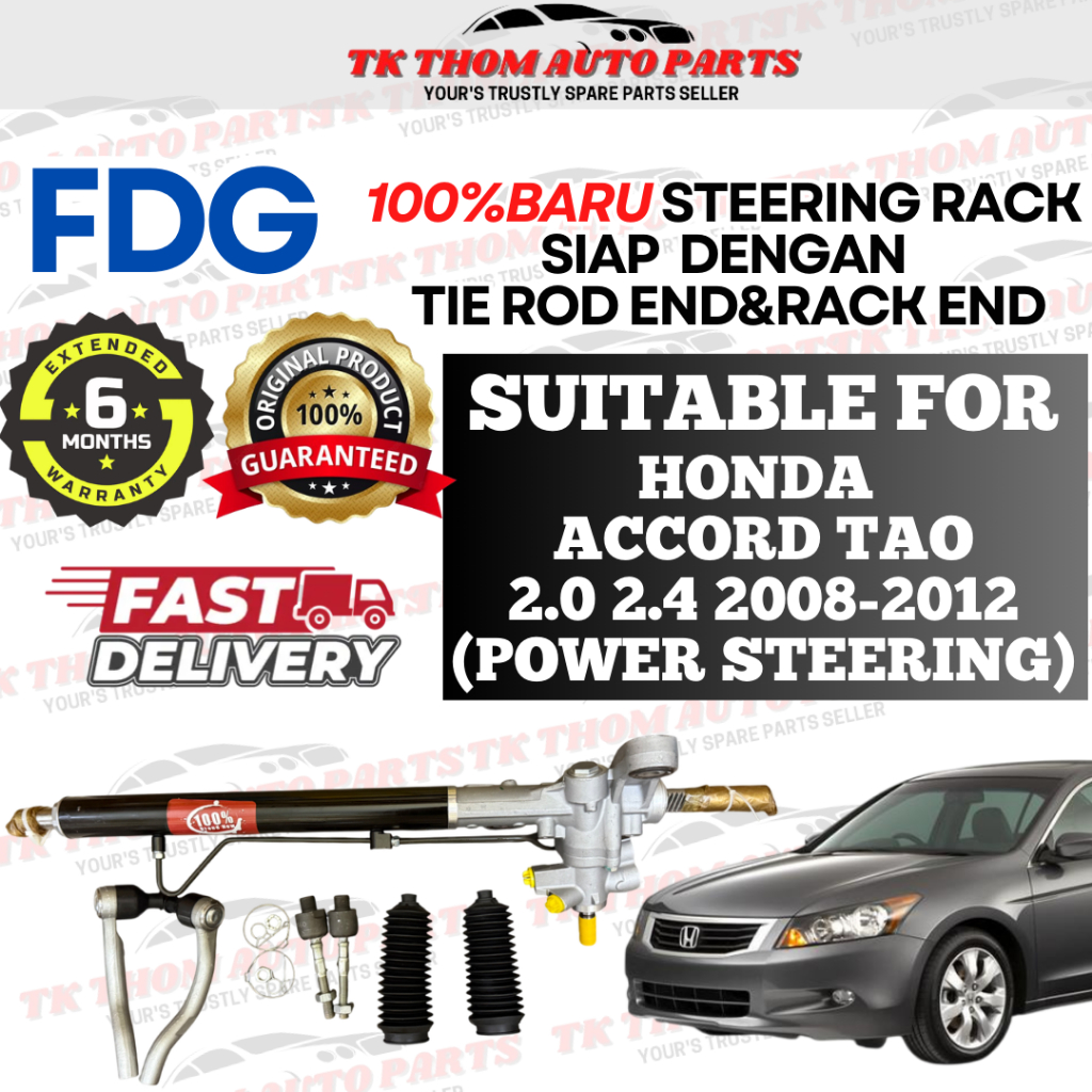 100% BARU FDG STEERING RACK/RAPA RACK HONDA ACCORD TAO 2.0 2.4 2008 ...