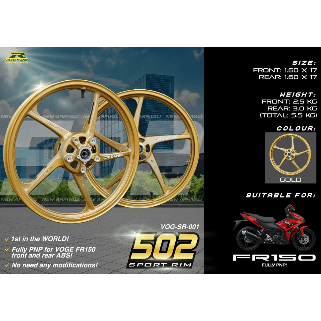 Rapido 502 Sport Rim For Voge FR150 ABS Fully PNP 17 Inch Rim Set 1.60 ...