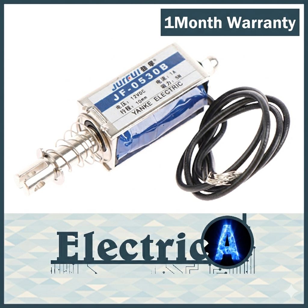 (+1Month Warranty) JF-0530B DC 12V 5N/10mm Precise Pull-Push-Type Linear Motion Solenoid Electromagnet [ElectricA]
