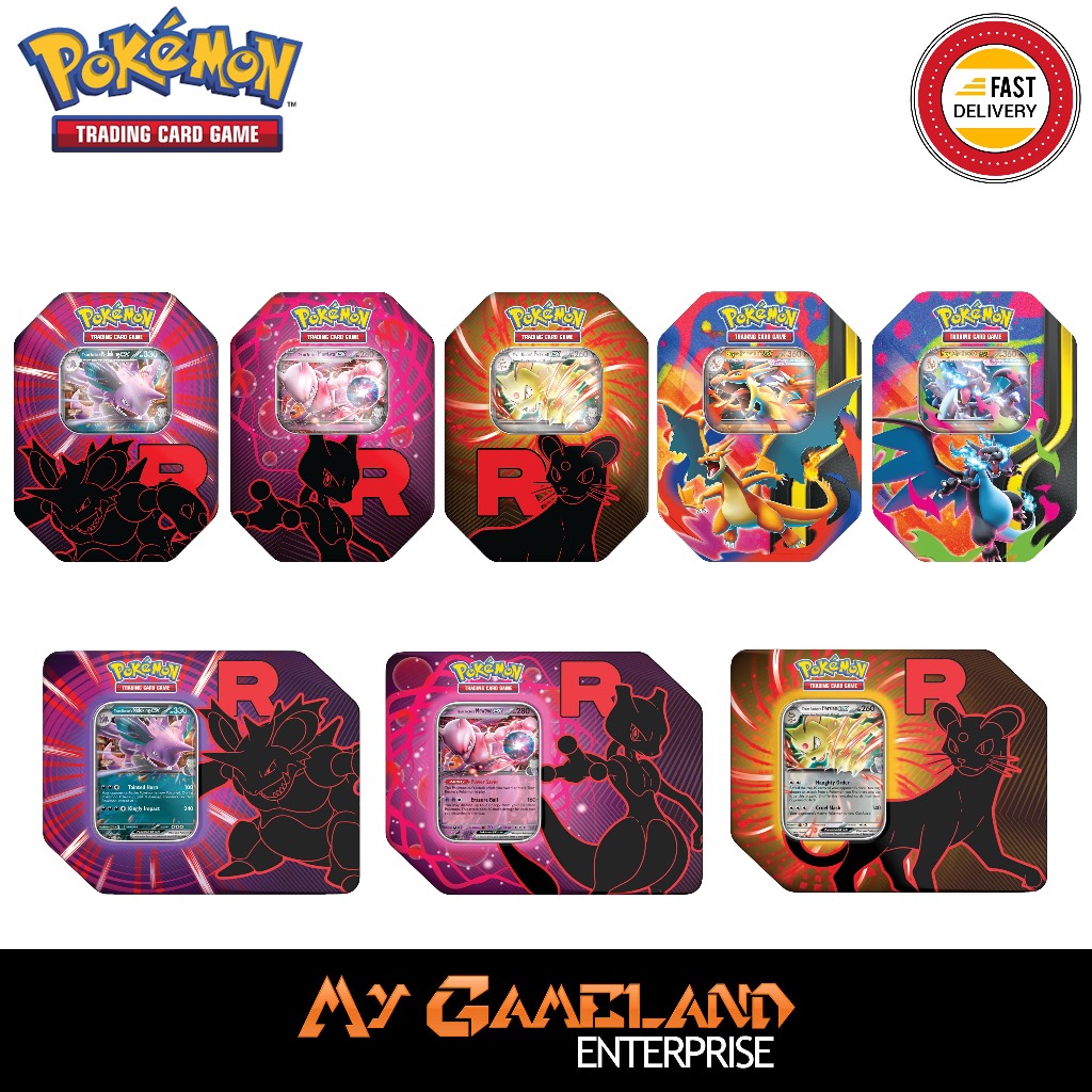 Pokemon TCG Team Rocket | Mega Charizard Y | X Tin 4 | Tin 5 (BRAND NEW ...