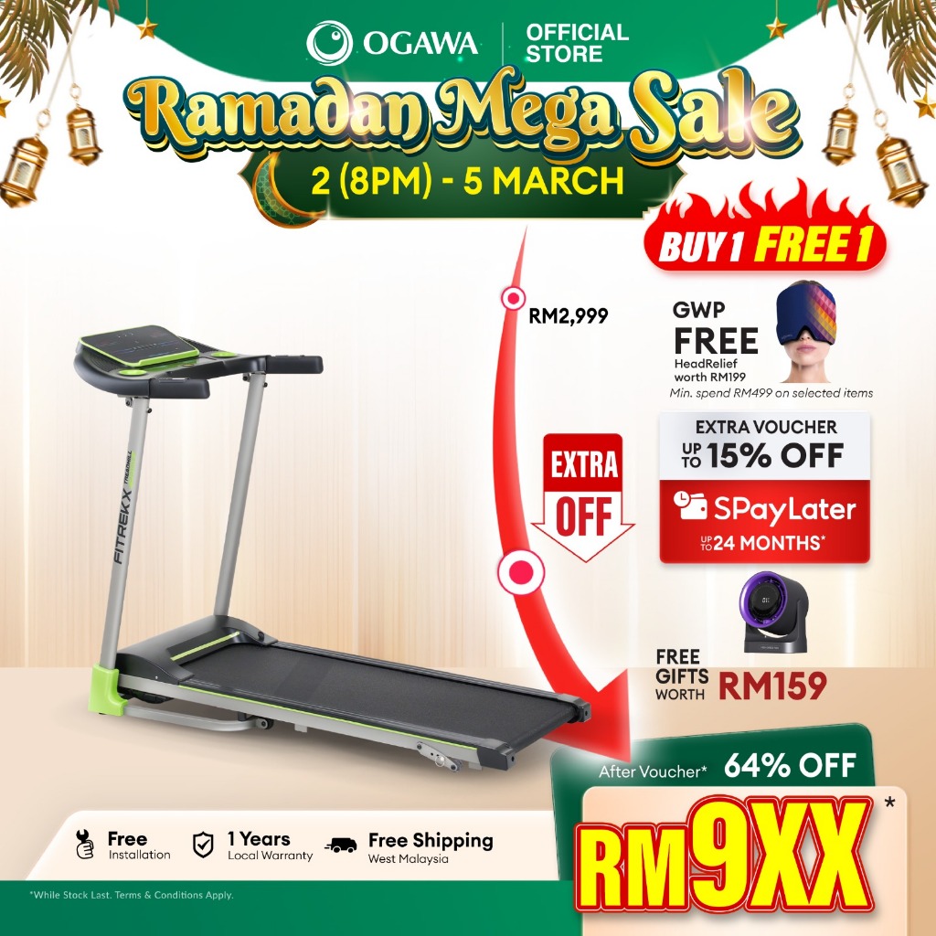 [New Arrival 2025] OGAWA FitrekX Prime Treadmill Free MYNT F315 [Free ...