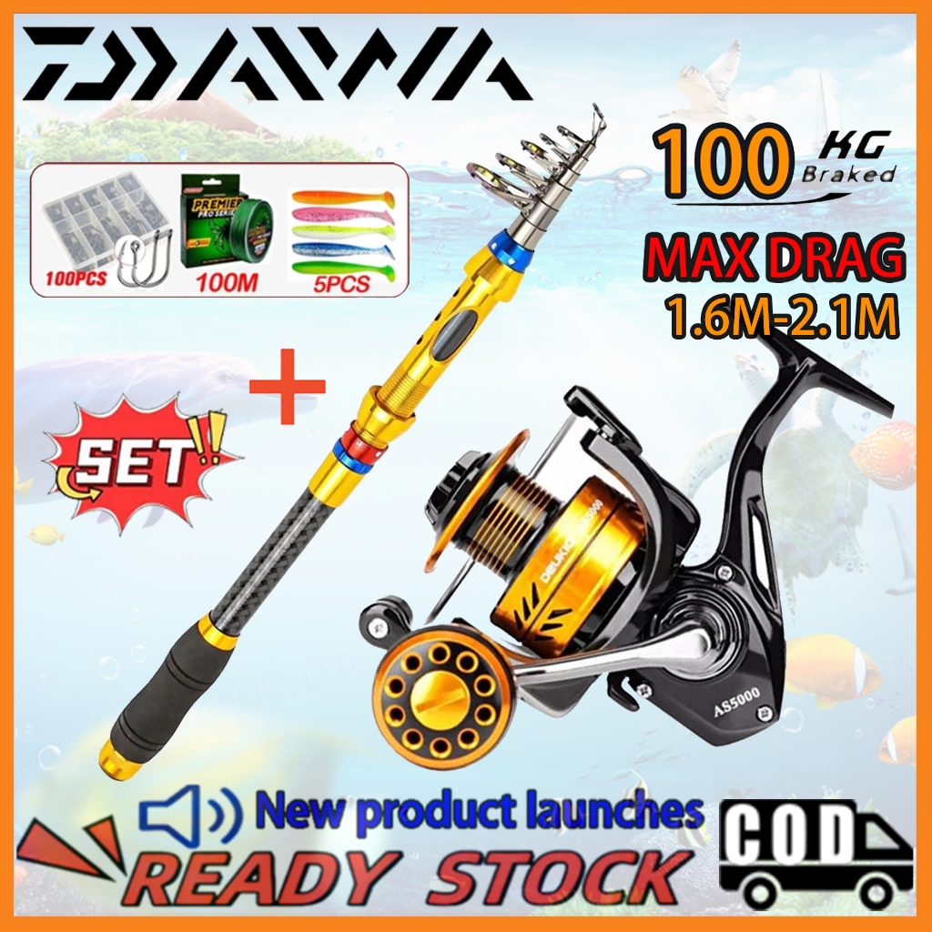 DAIWA Fishing Rod Set Joran Pancing 1 Set Barang Mancing Set Fishing ...