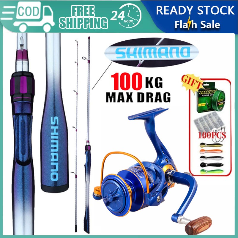 2026 NEW Fishing Rod Set Reel Spinning Murah Joran Pancing 1 Set 2 ...