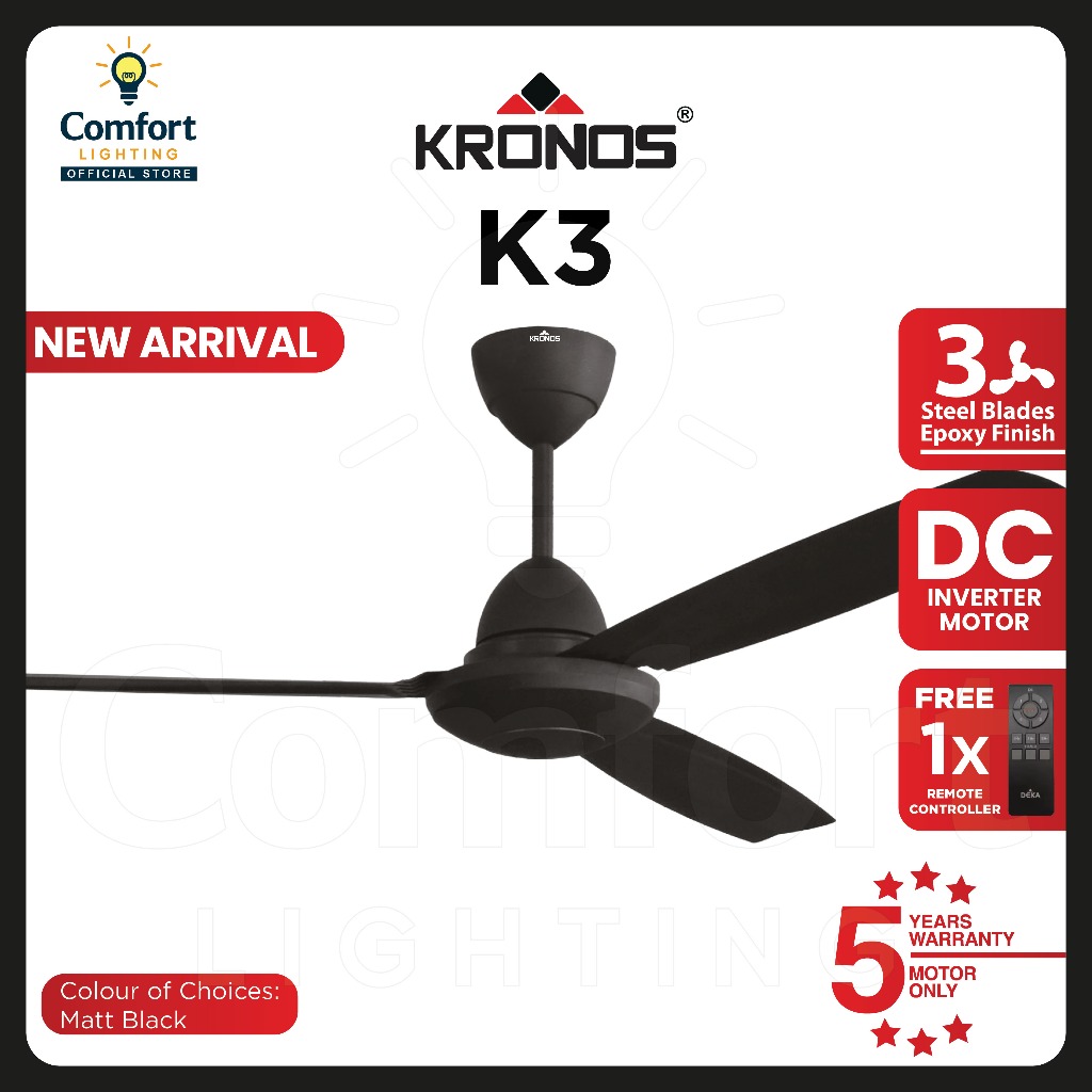 ️SIRIM ️ DEKA KRONOS K3 Ceiling Fan with Remote Control | Shopee Malaysia