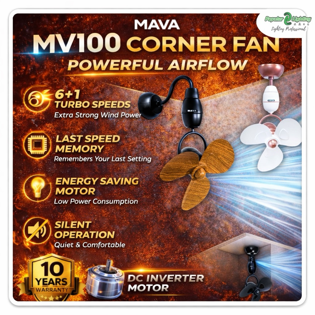 MAVA MV100 DEKA MS16 Ecoluxe 288 Corner DC Motor Remote Swing ...