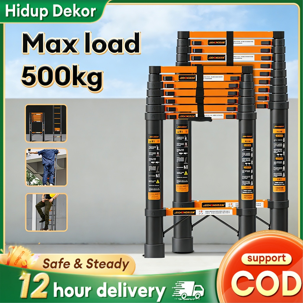 2.7/3.9/4.3/5.1M Ladder Aluminum Ladder Folding Ladder Lipat Telescopic ...