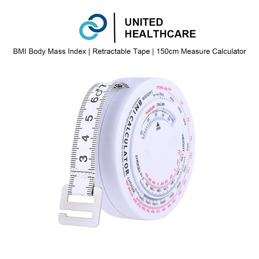 BMI Body Mass Index Retractable Tape 150cm Measure Calculator Diet ...