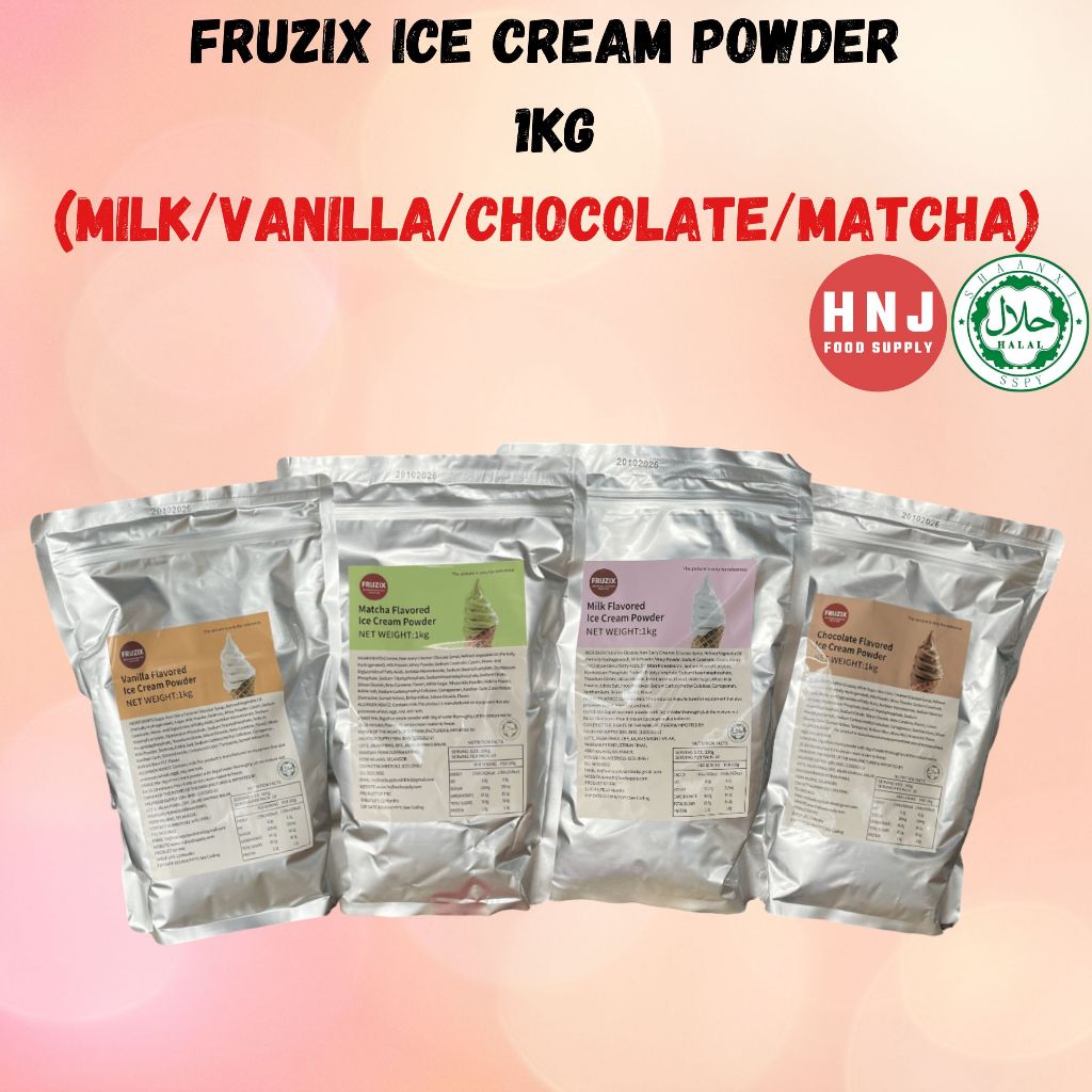 FRUZIX ICE CREAM POWDER 1KG (MILK / VANILLA / CHOCOLATE / MATCHA ...