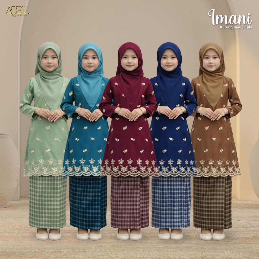 RAYA 2026 | ADEL Baju Kurung Imani TR Cotton Moden Set Kids | Shopee ...