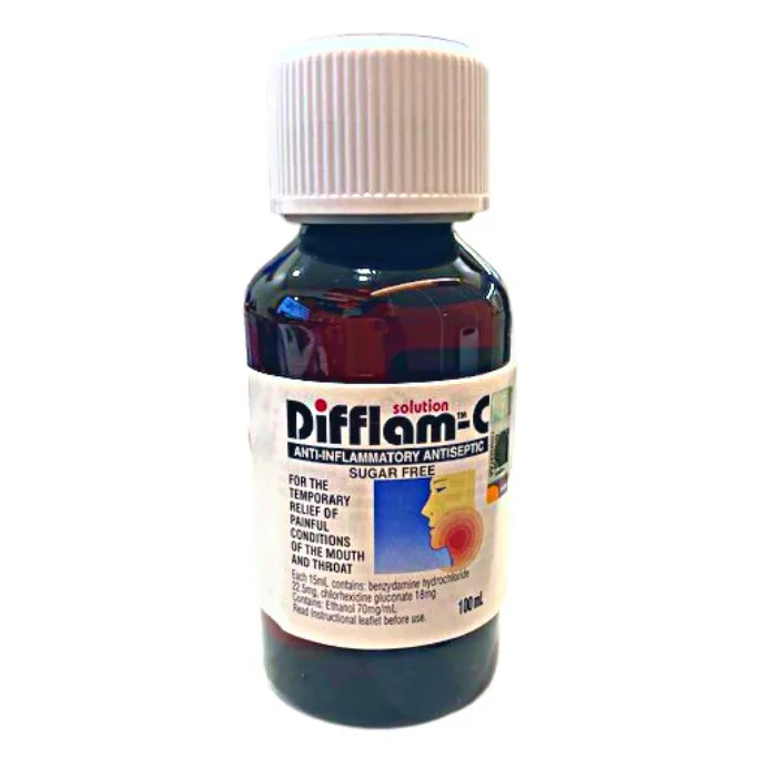 Difflam-C Solution 100ml Anti-inflammatory Benzydamine Mouth Gargle ...