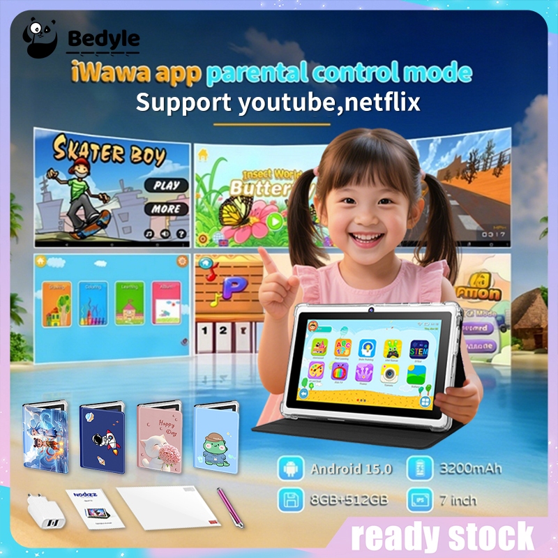 Tablet For Kids 7 inch WiFi Kids Tablet Android 8G + 512G Tablet budak ...