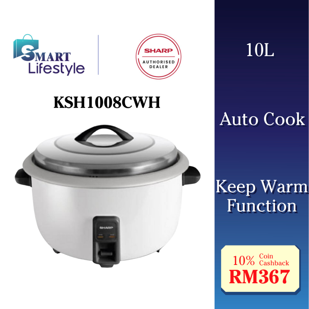 Sharp 10L Commercial Rice Cooker KSH1008CWH | Shopee Malaysia