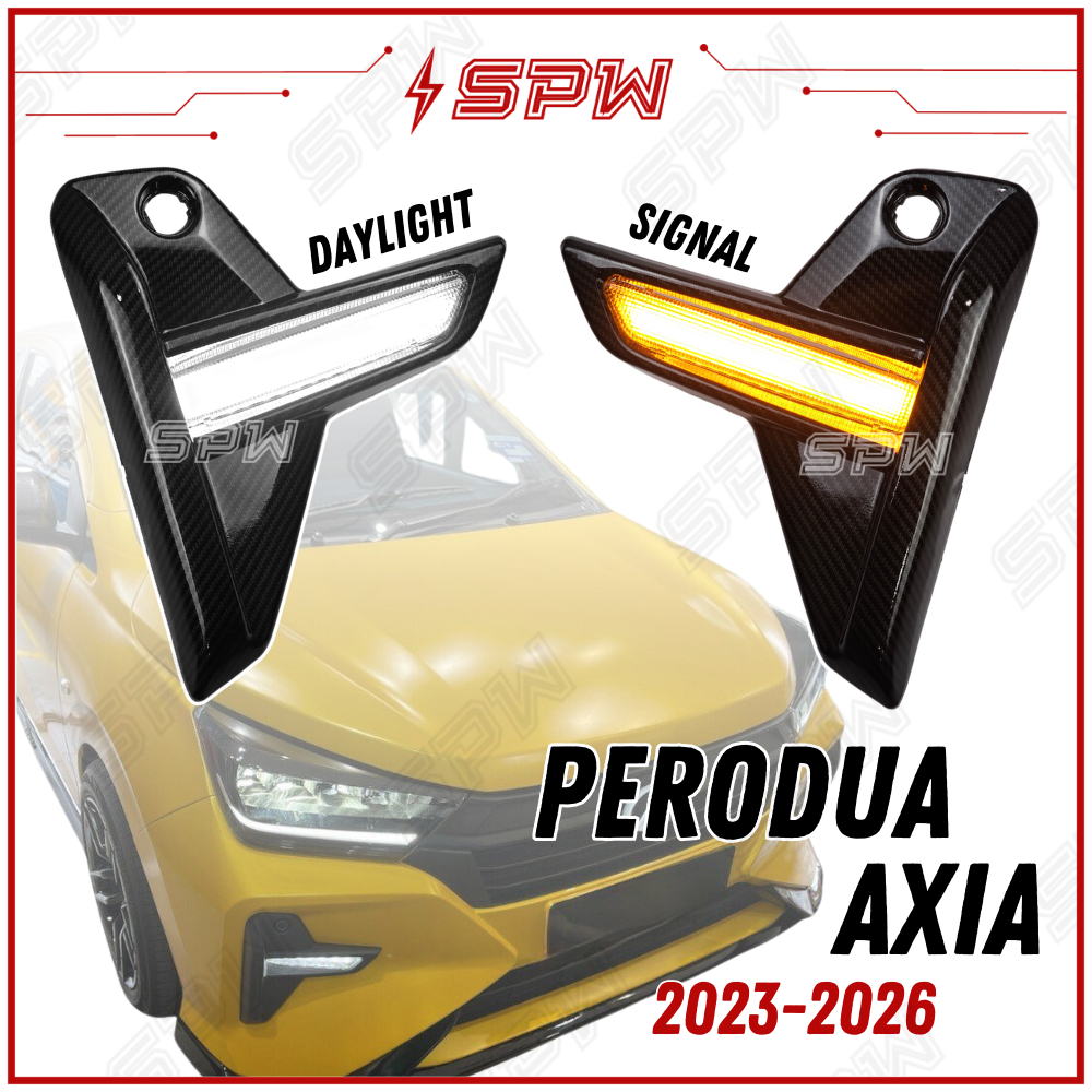 Perodua Axia (2023-2026) Front Bumper LED Daylight DRL Cover Running ...