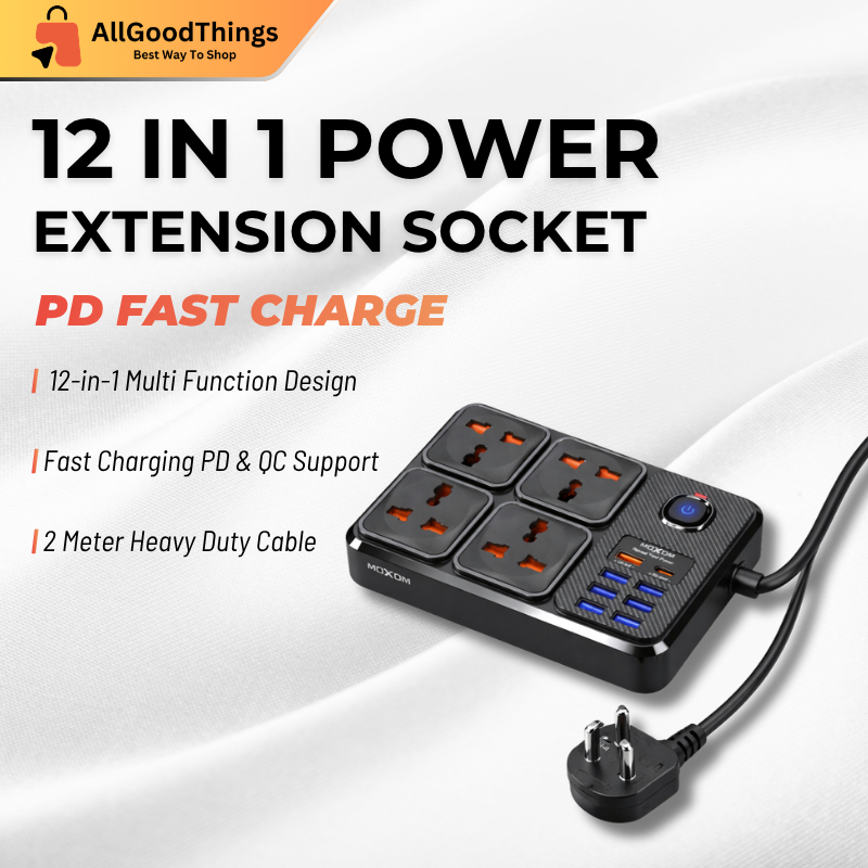 Moxom UK Plug PD QC Fast Charge Universal Surge Protector With USB PD ...