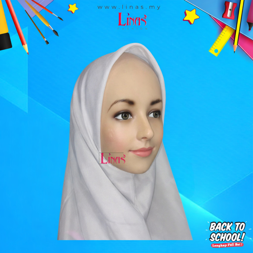 LINAS FASHION | TUDUNG SEKOLAH CREPE 2 LAPIS/TUDUNG SEKOLAH/UNIFORM ...
