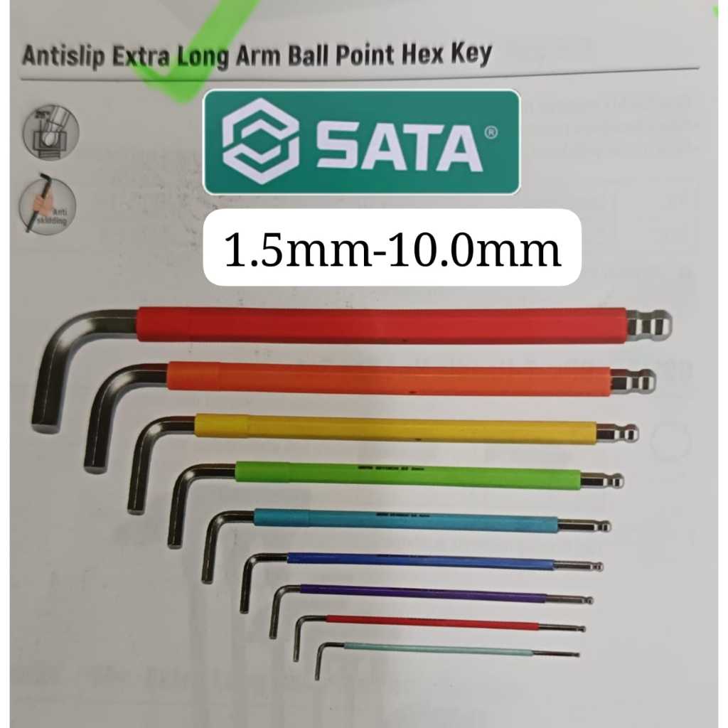 SATA 80104CH-80116CH COLOUR SERIES ANTISLIP EXTRA LONG BALL POINT ALLEN ...
